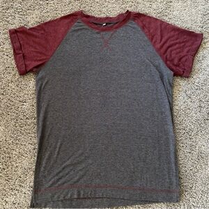Gray and Maroon Women’s Oversized T-Shirt Size M